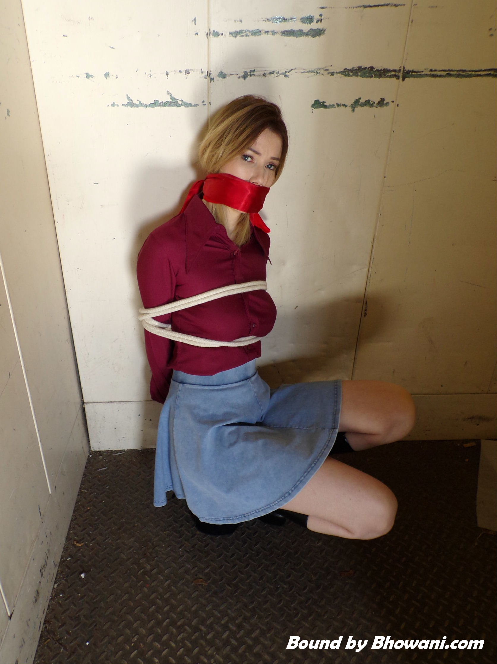 Nicky Phillips, bondage model on Bound by Bhowani.