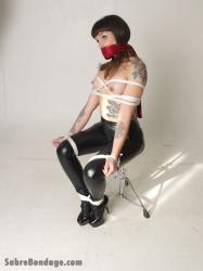 Adreena Winters, Topless Tied in Leather Pants