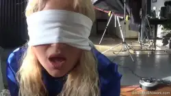 Zoey Ziptie, Blindfolded Blue Satin POV - Screen Grabs