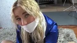 Zoey Ziptie, Gagged Satin Handjob - Screen Grabs