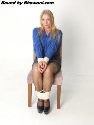 Photo of Abigail Toyne in bondage.