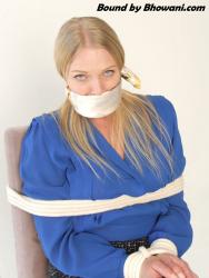 Photo of Abigail Toyne in bondage.