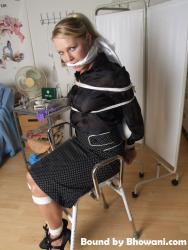 Photo of Abigail Toyne in bondage.