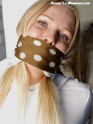 Photo of Abigail Toyne in bondage.