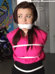 Photo of Amy in bondage.