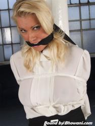 Photo of Lana Cox in bondage.