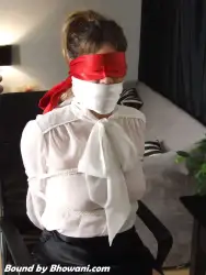 Photo of Roxi Stone in bondage.