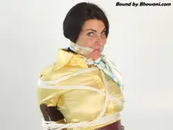 Photo of Sarah Wild in bondage.