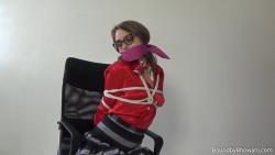 Photo of Chloe Toy in bondage.